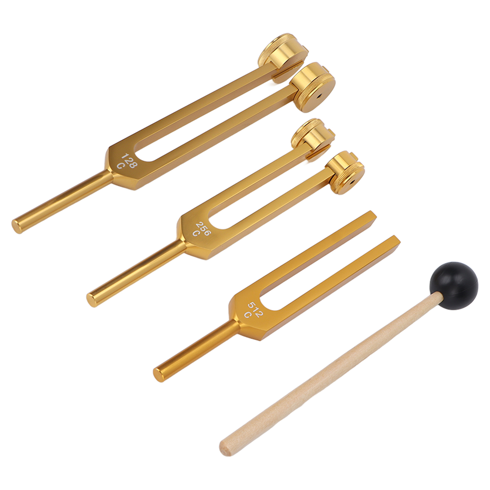 3Pcs Aluminium Alloy Tuning Fork Set 128 256 512Hz Body Tuning Forks With Hammer
