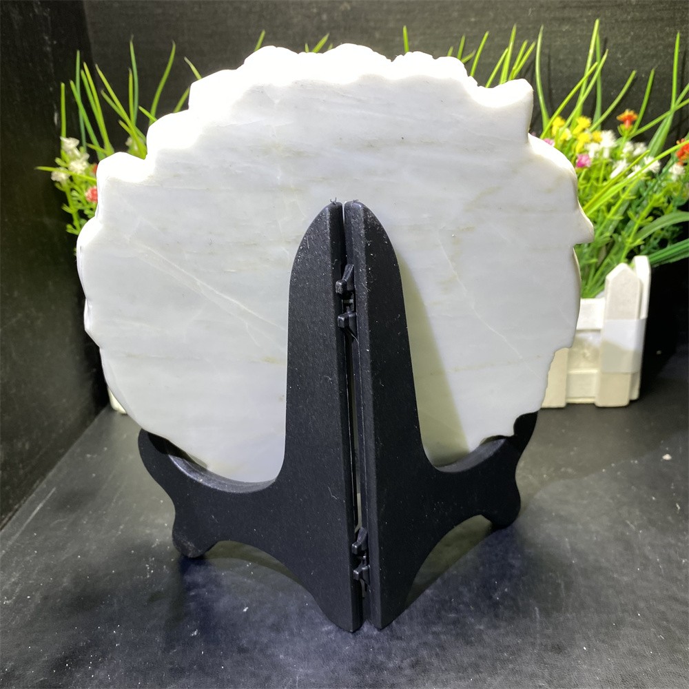 Random 1pc 3LB 6.8″ Good Natural White Jade Lion Statue Crystal Carving Decor