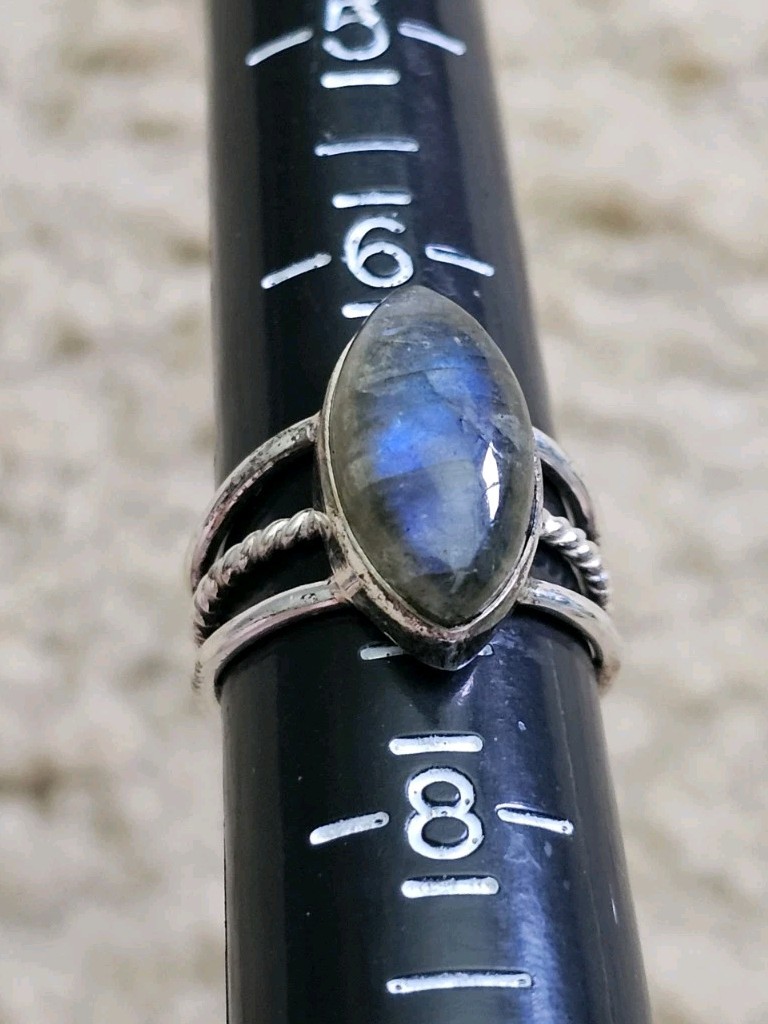 Sterling Silver Labradorite Ring, Size 7, Crystals & Stones, Mineral Specimen