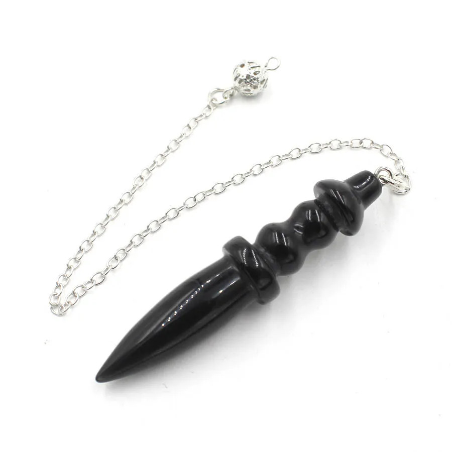 Natural Stone Pendant Egyptian Crystal Pendulum for Divination Dowsing Reiki Pin