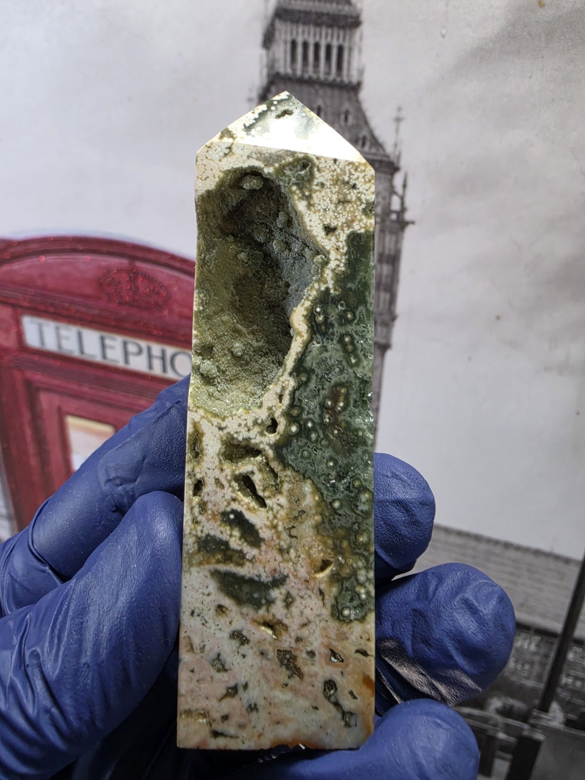 76g Natural Orbicular Ocean Jasper Single Point Stone Madagascar