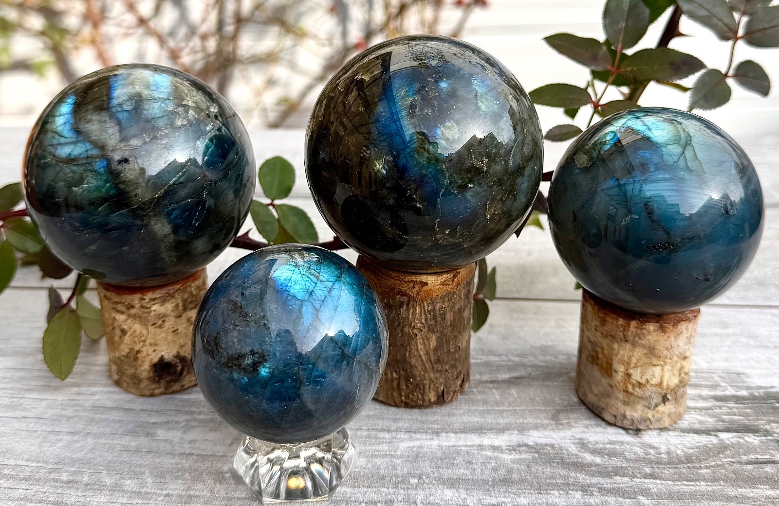 Wholesale Lot 3-5PCs Natural Labradorite Spheres Crystal Healing Energy 2.8-3lbs
