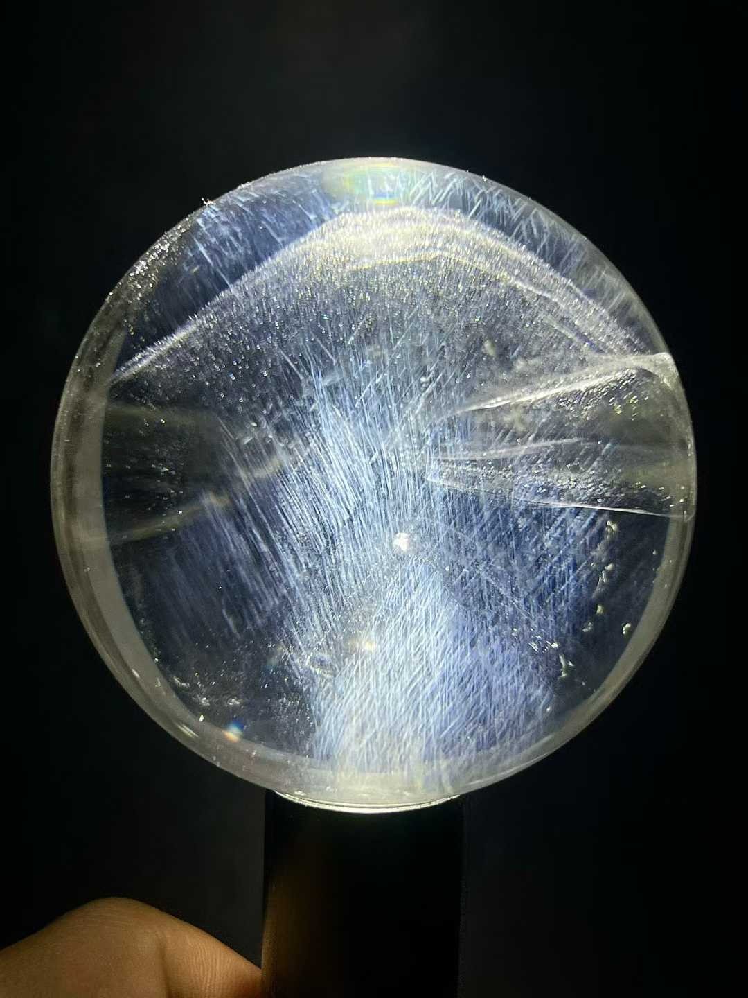73mm Natural clear crystal sphere quartz pyramid polished ball Reiki energy