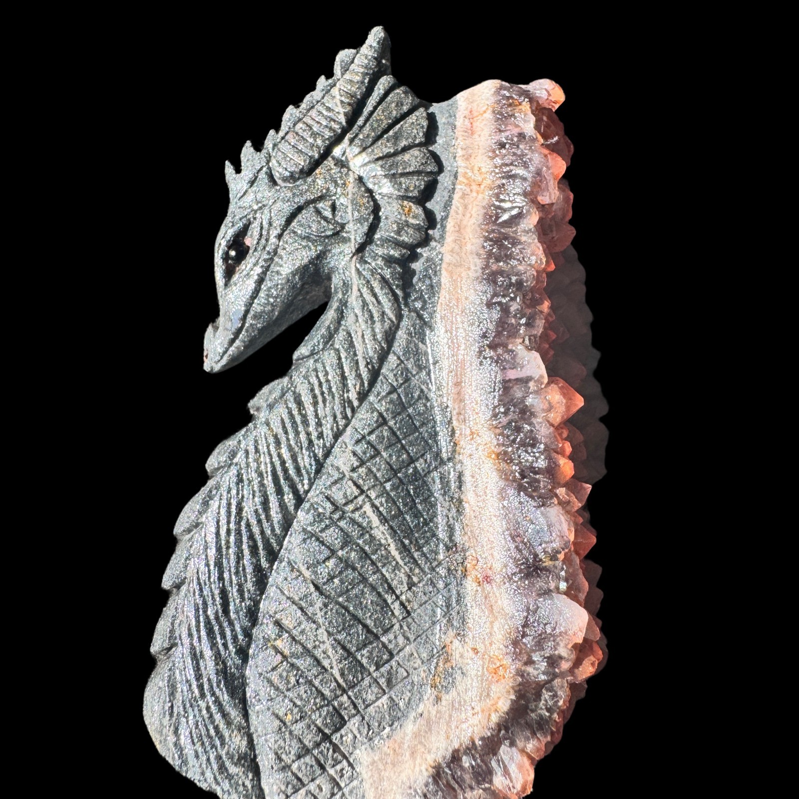Museum-Grade Hand-Carved Red Crystal Dragon Head – Premier Feng Shui Art Gift