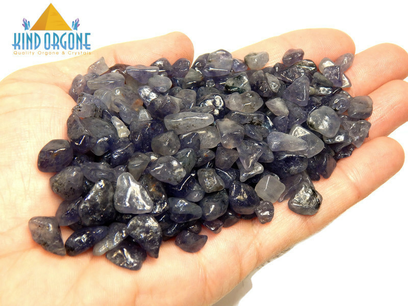 Blue Iolite Crystal Chips Mix 8oz, Small Tumbled Stones Healing Crystals 1/2Lb