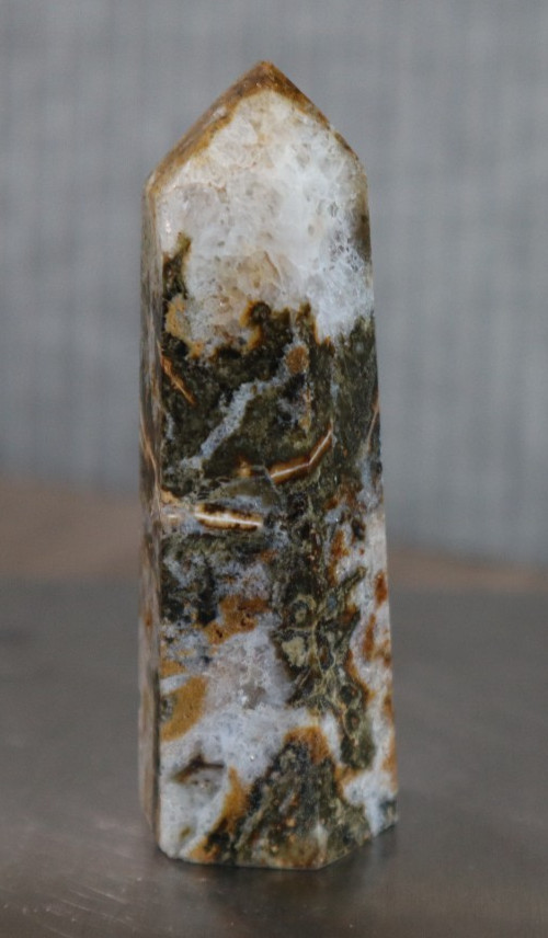 BUBBLE OCEAN JASPER POINT 2.84 INCHES TALL 58.3 GRAMS