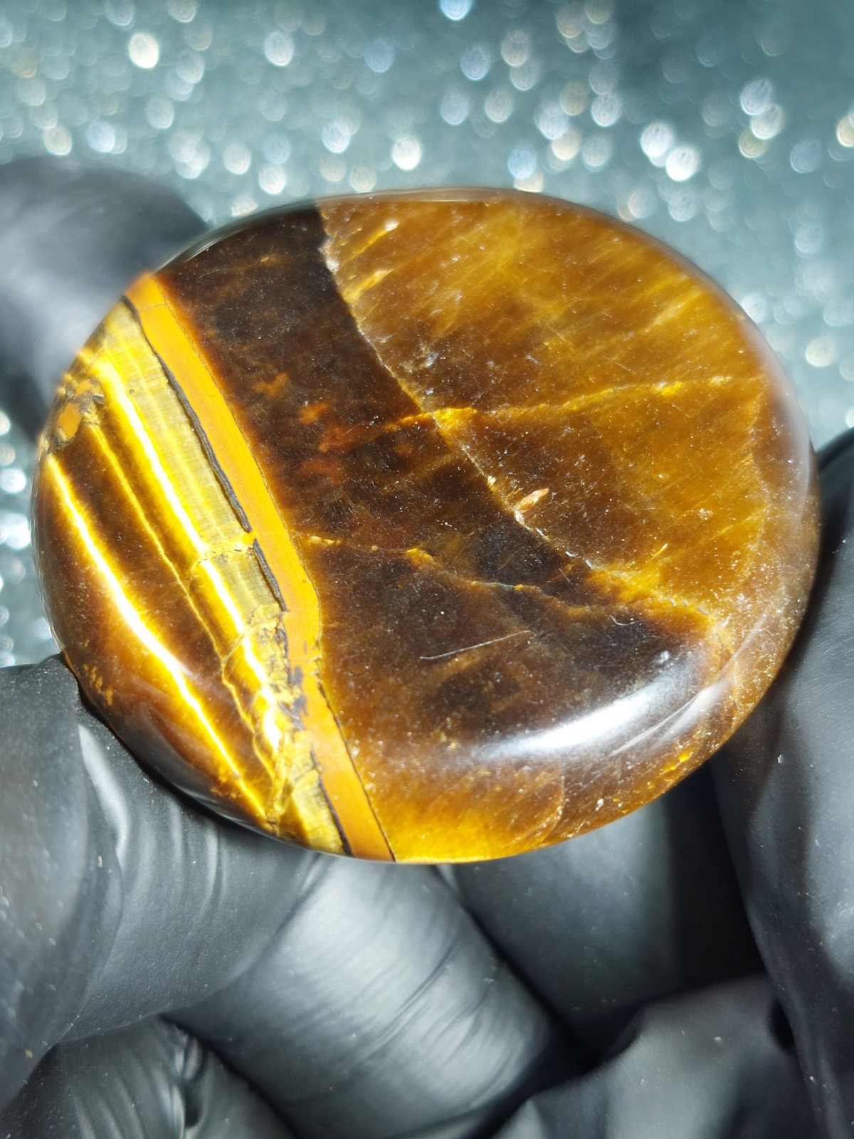 Tiger Eye Pet Worry Stone 28.4g- Grounding Anxiety Relief – Healing Energy