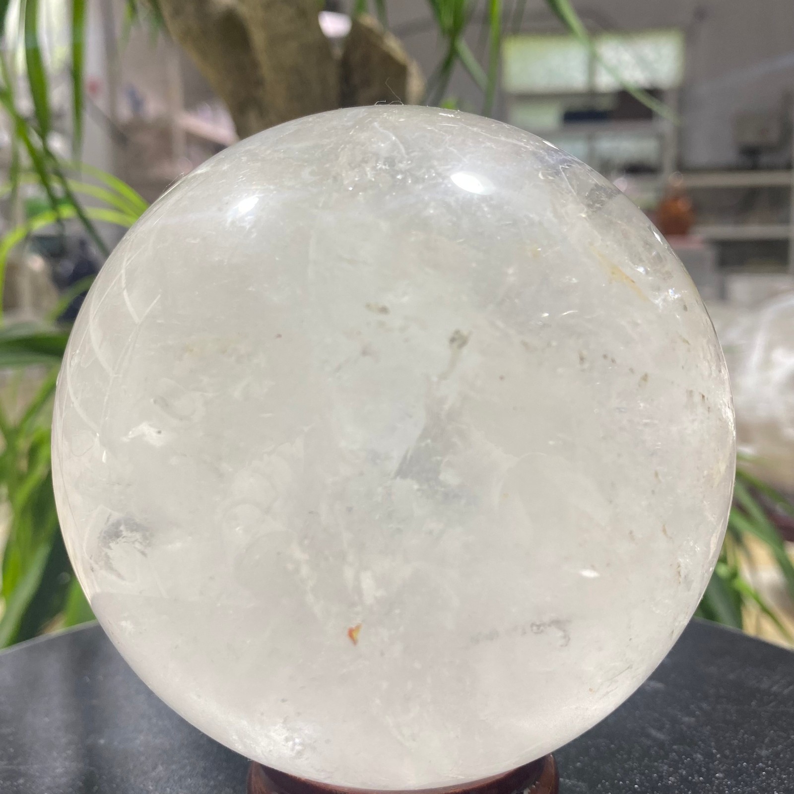 3.52LB white crystal transparent quartz crystal ball Reiki repair