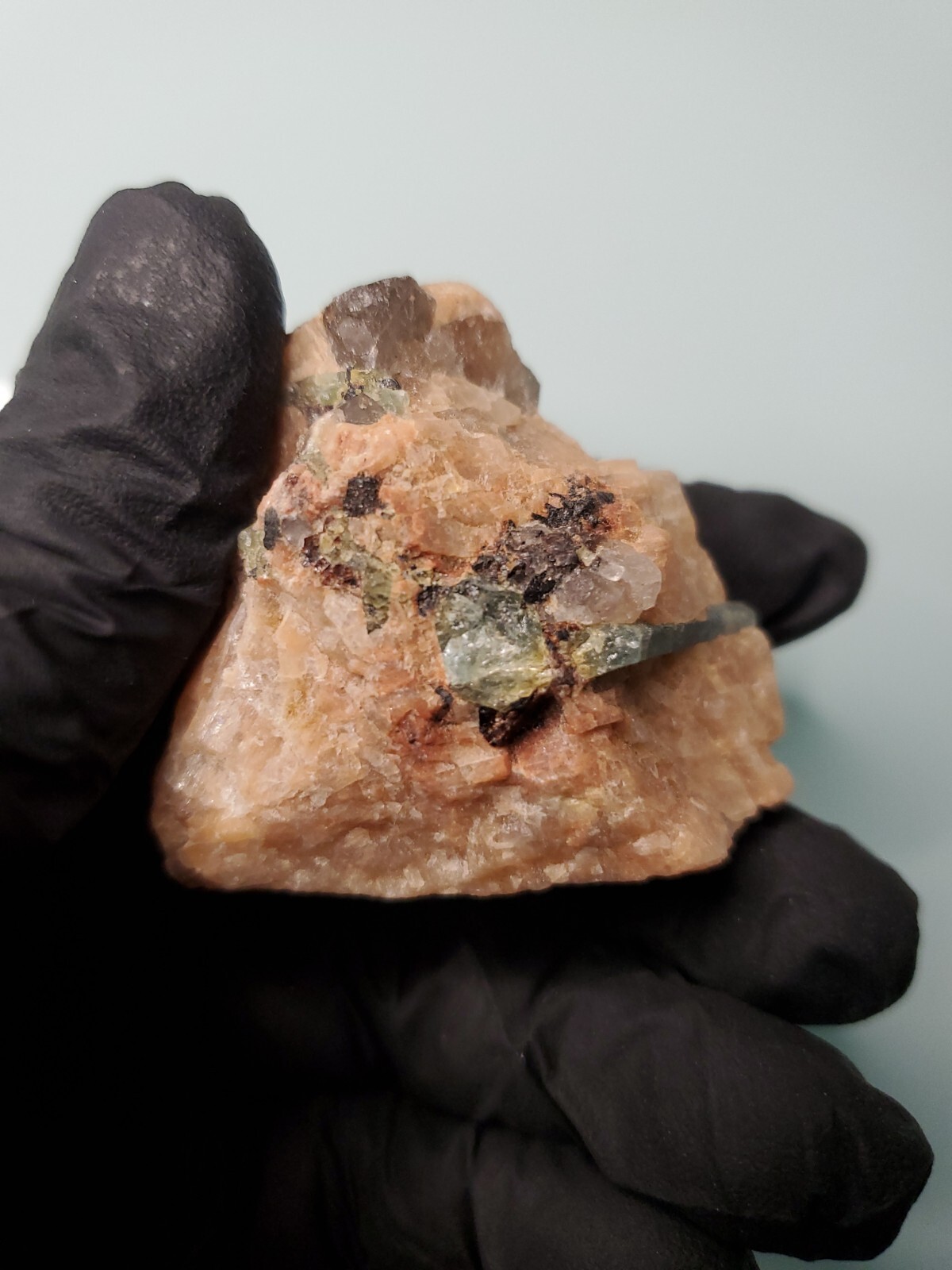Aquamarine in Feldspar Crystal Specimen 72 grams