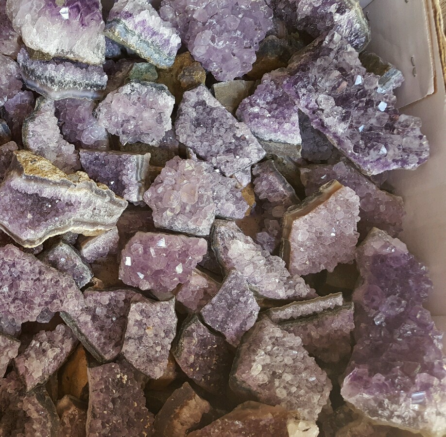 2 Purple Amethyst Druze Cluster Gemstone Crystal Specimen 1-2″