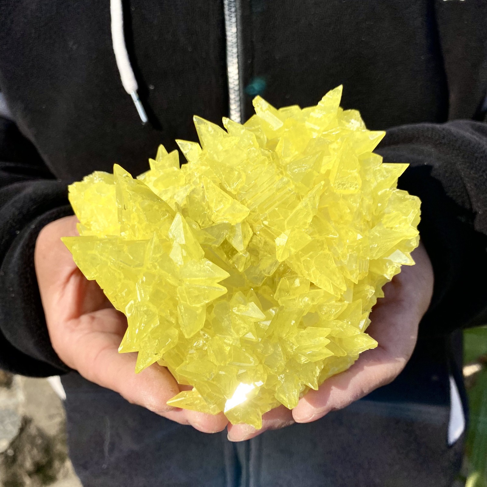 540G Newly discovered natural yellow sulfur crystal quartz crystal mineral samp