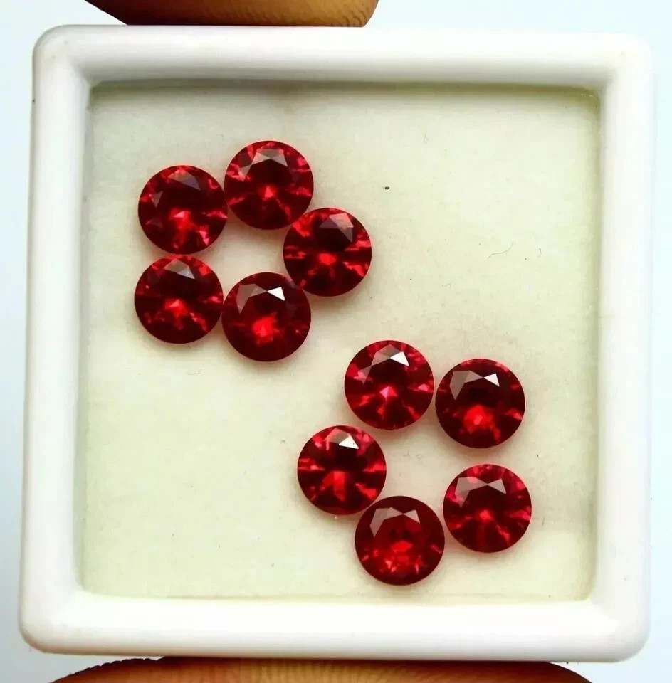 Blood Red Ruby Loose Round Cut 6 mm 30 Pieces Gemstone Cut Lot Burma