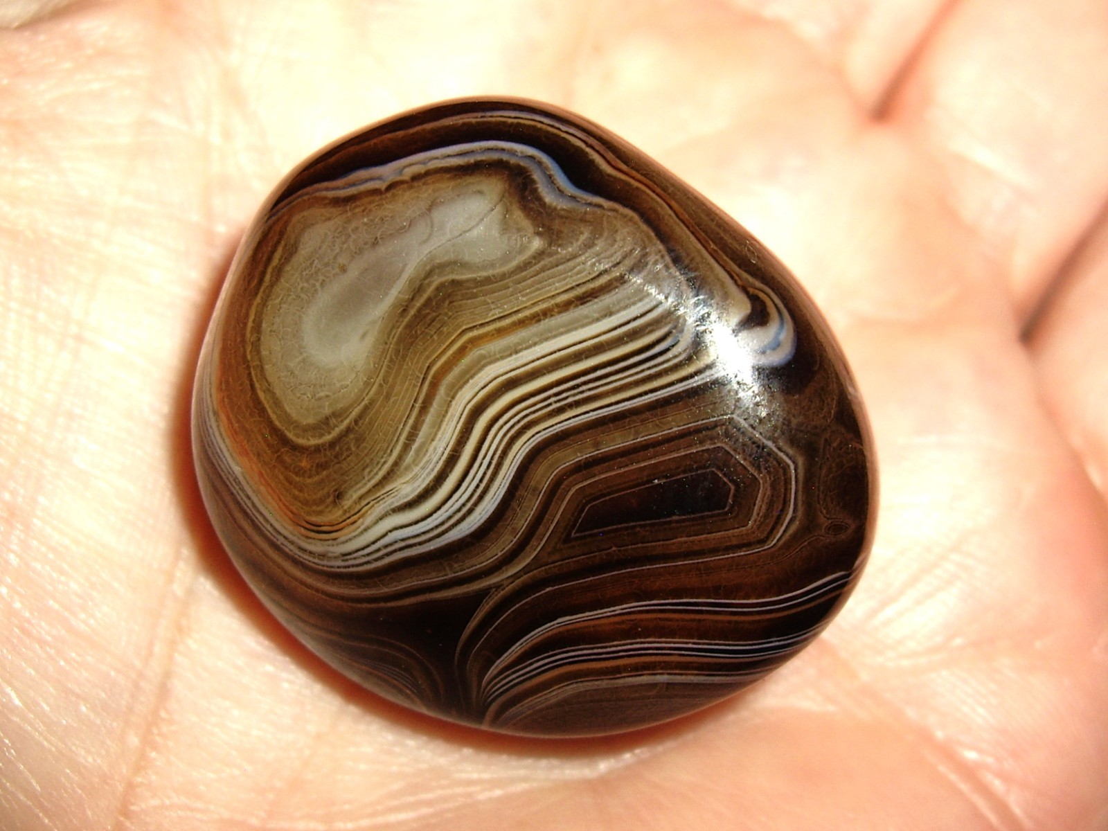 Beautiful Translucent Banded Agate Polished Pebble from Madagascar 28.6g