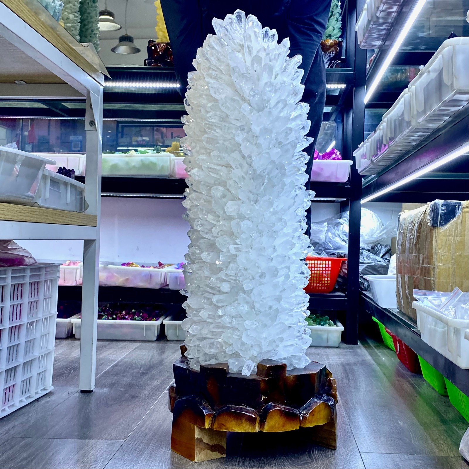 75LB New find white phantom quartz crystal cluster mineral sample
