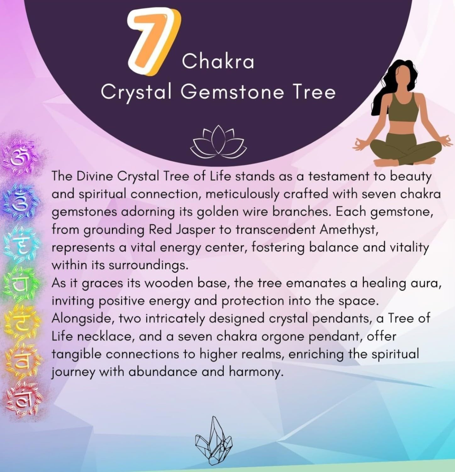 7 Chakra Crystals Tree of Life Energy Healing Stones, Birthday Gifts – 10 PCS
