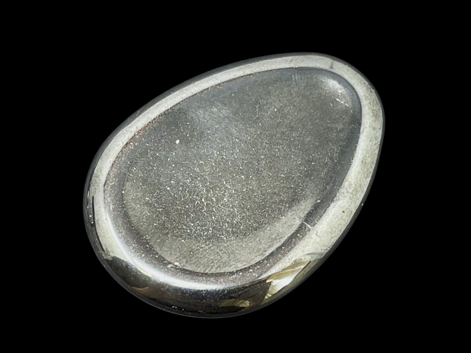 Hematite Worry Stone (Hematite Palm Stone, Smooth Hematite Crystal Pocket Stone)