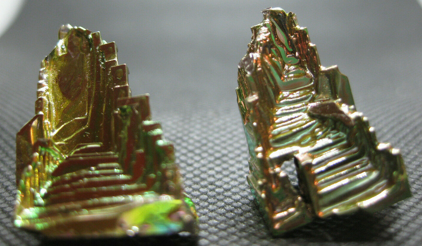 3 Pieces Bismuth Crystal Specimens Rainbow Colors 46 Grams Gemstone Mineral #603