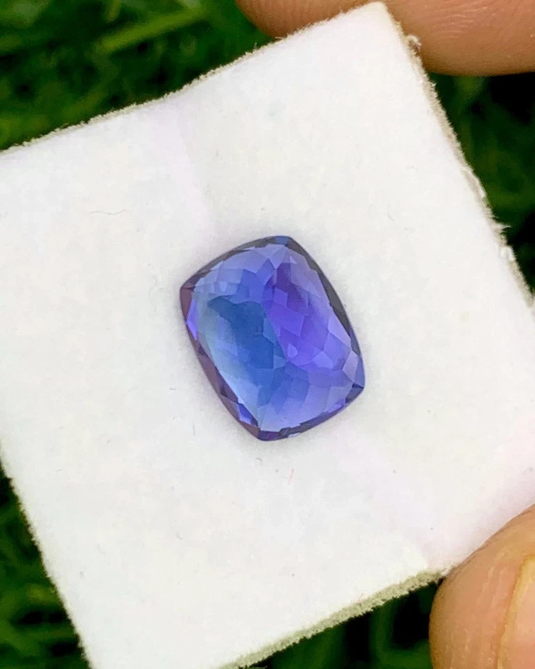 Certified Tanzania Tanzanite Flawless Blue 8.86 Ct+ Loose Cushion Cut Gemstone