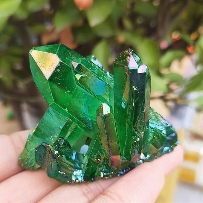 Aura Angel Green Quartz Point Cluster Green Crystal Specimen Minerals Home Decor