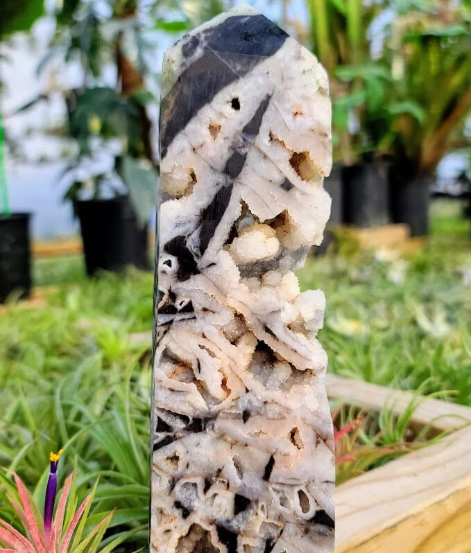 2025NEWFIND 1pc Natural Sphalerite Tower Point Wand Energy Crystal Home Decor