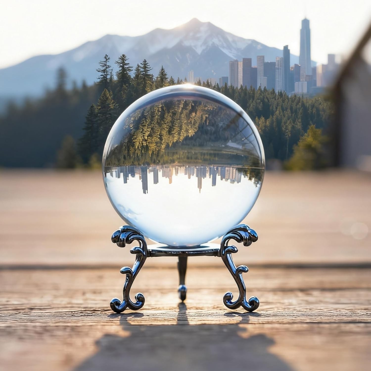 2 Crystal Balls and 2 Silver Stands – 1 Clear Ball and 1 3D Engraved Hummingbird