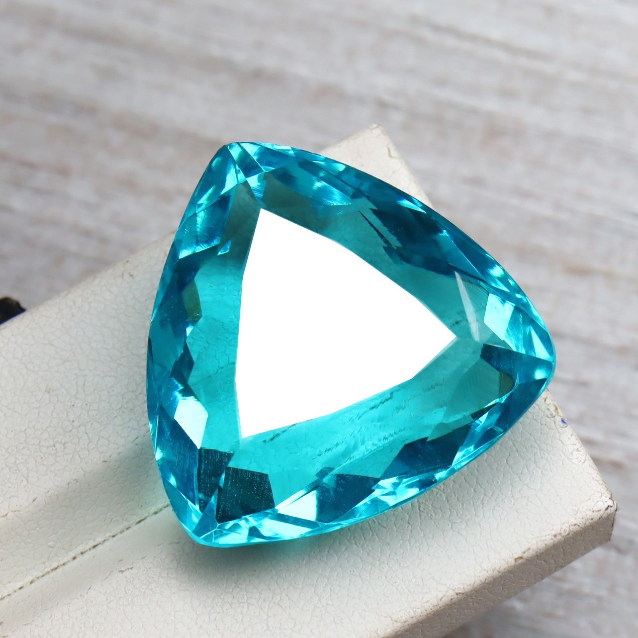 Trillion cut Blue Tourmaline Natural Loose Gemstone78 Ct Certified Gemstone