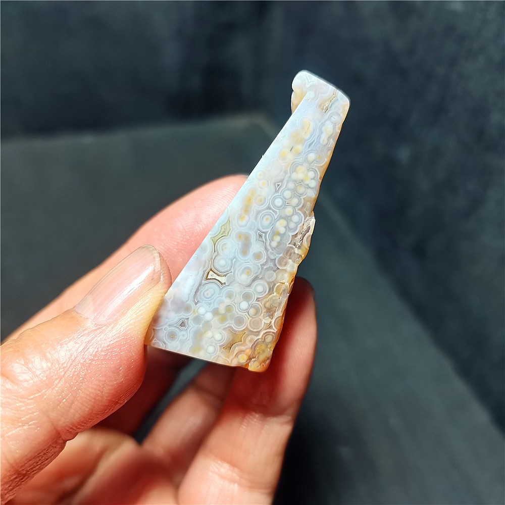 Rare 40G Natural Polished Orbicular Ocean Jasper 8th Vein Reiki Healing WYY3999