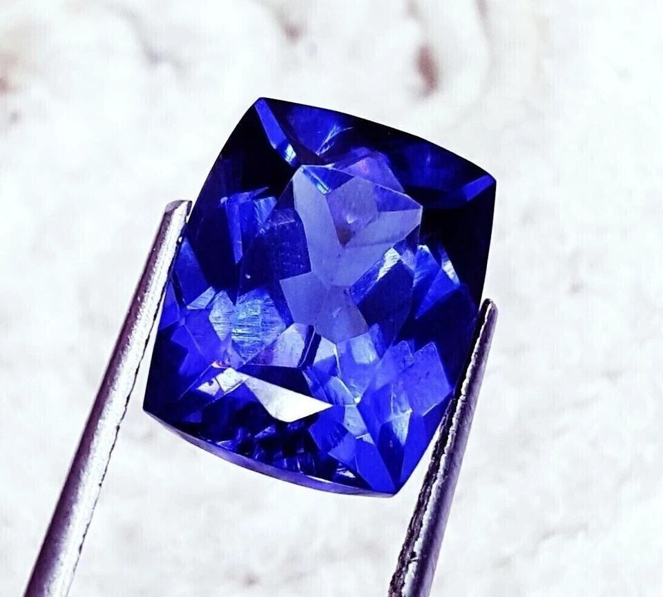 9 Ct+ Natural Blue Tanzanite Loose Gemstone Excellent Cushion Cut Certified