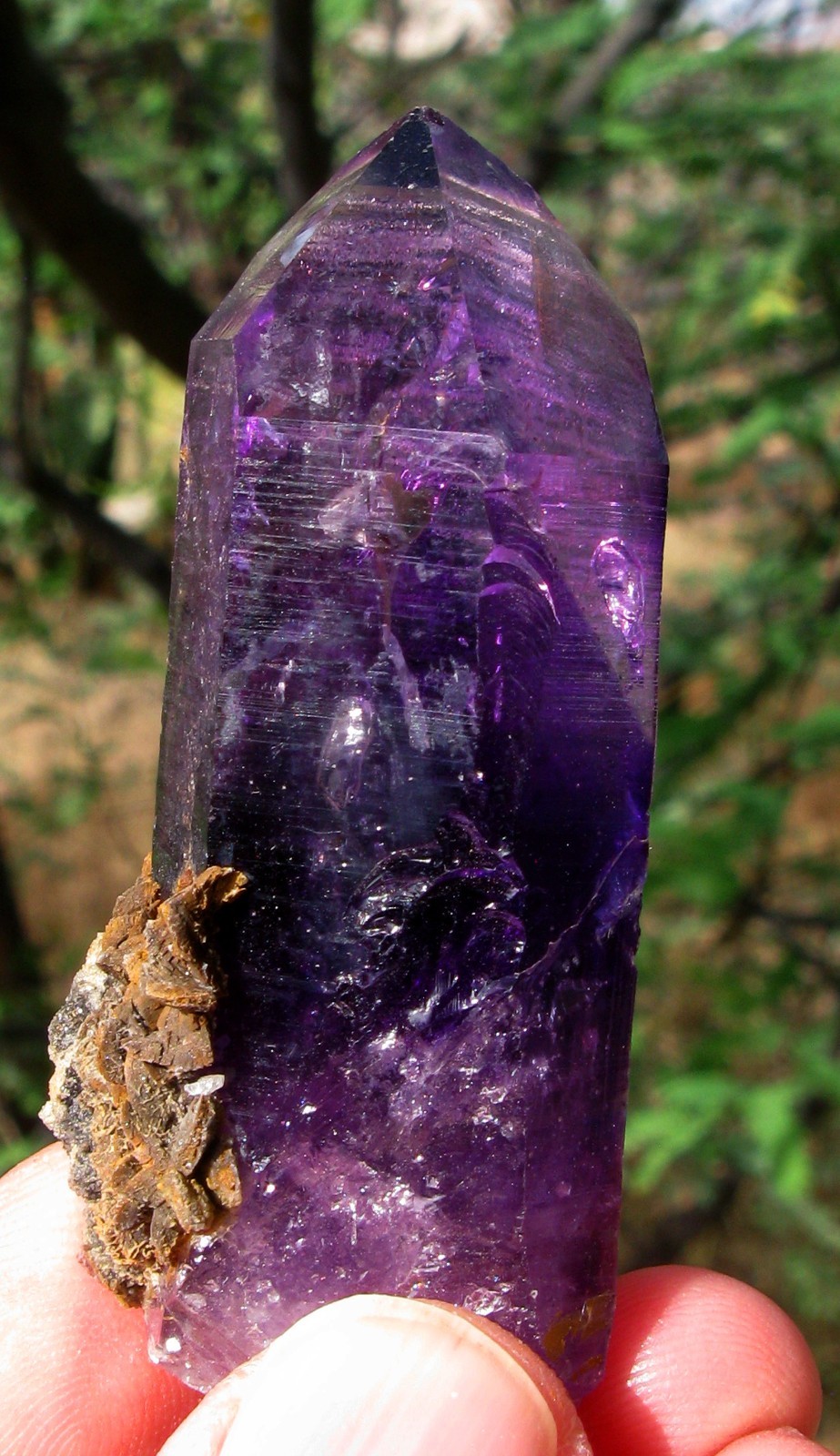 AMETHYST ENHYDRO Natural Crystal Point 2x Moving Water Bubble BRANDBERG Lemurian