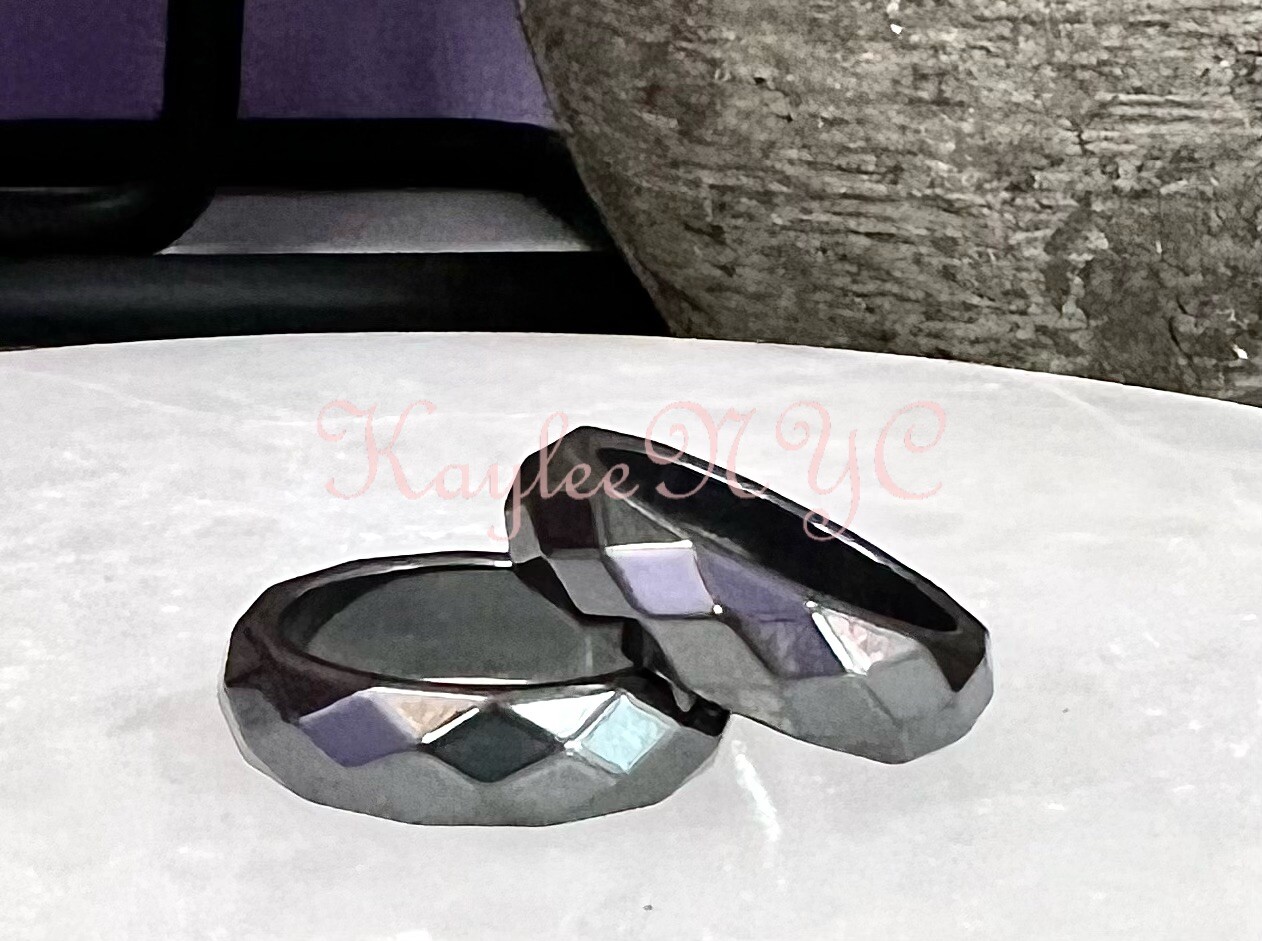 Wholesale Lot 100 pcs 6mm Natural Hematite Ring Crystal Healing Energy
