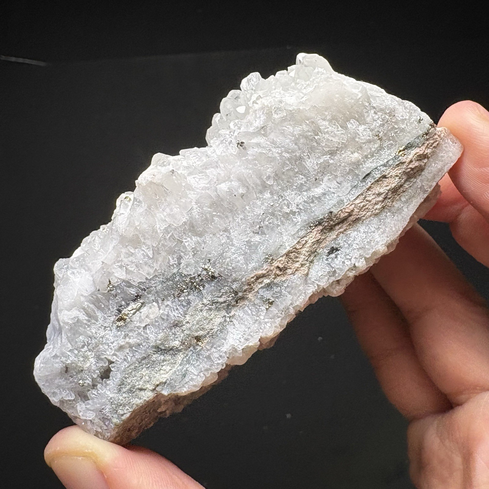 Natural Dolomite on Quartz Crystal Cluster Specimen Raw Mineral Healing I40