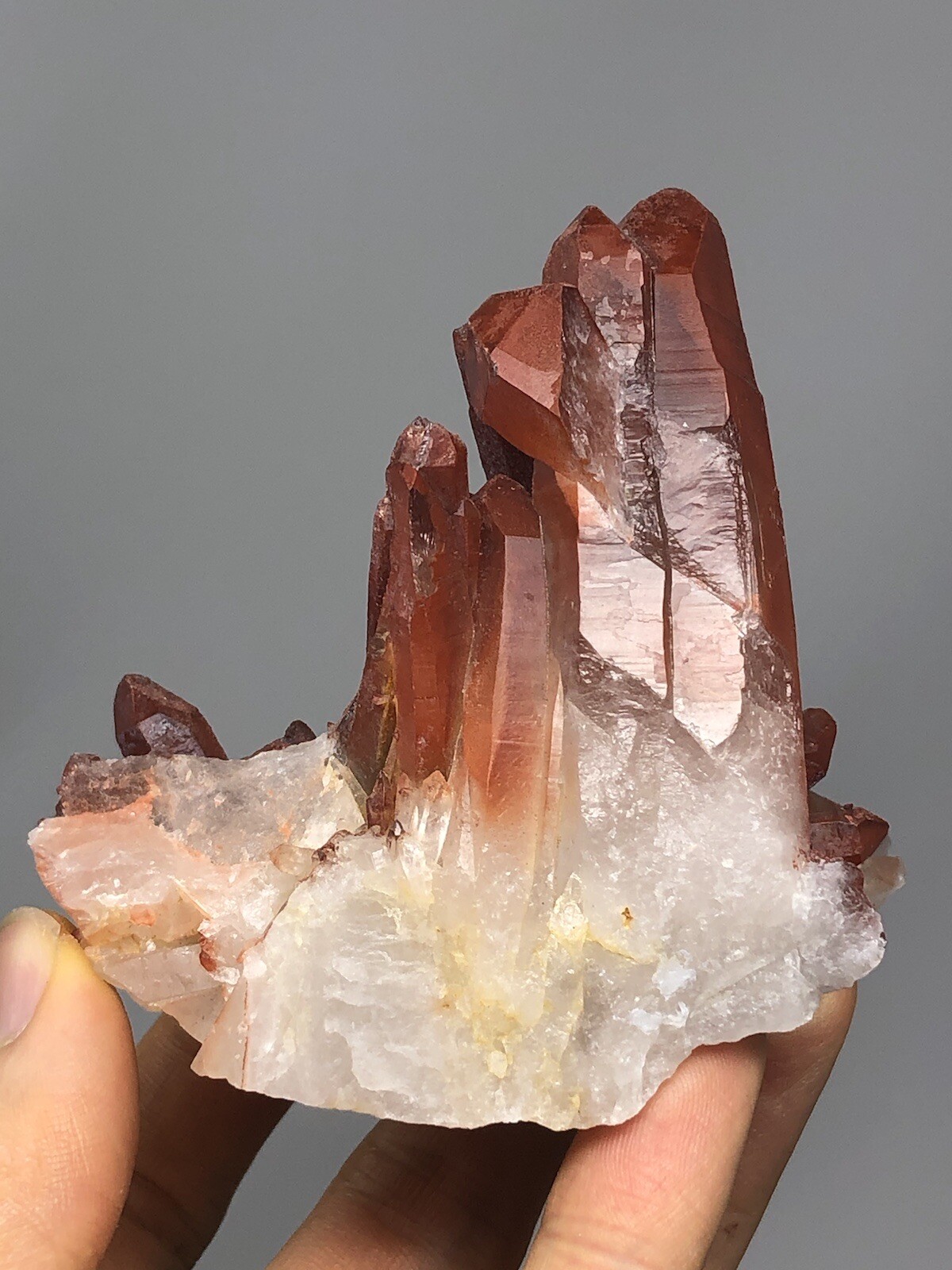 Red Quartz Tabular Wand Crystal Cluster Point Morocco 6.2oz N34