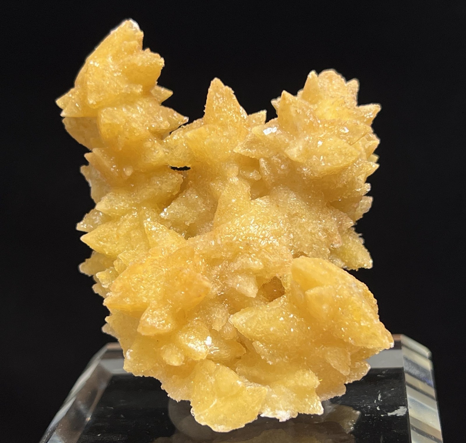 63mm 72g Sparkling Clear Selenite (Gypsum) coated Calcite on Stibiconite