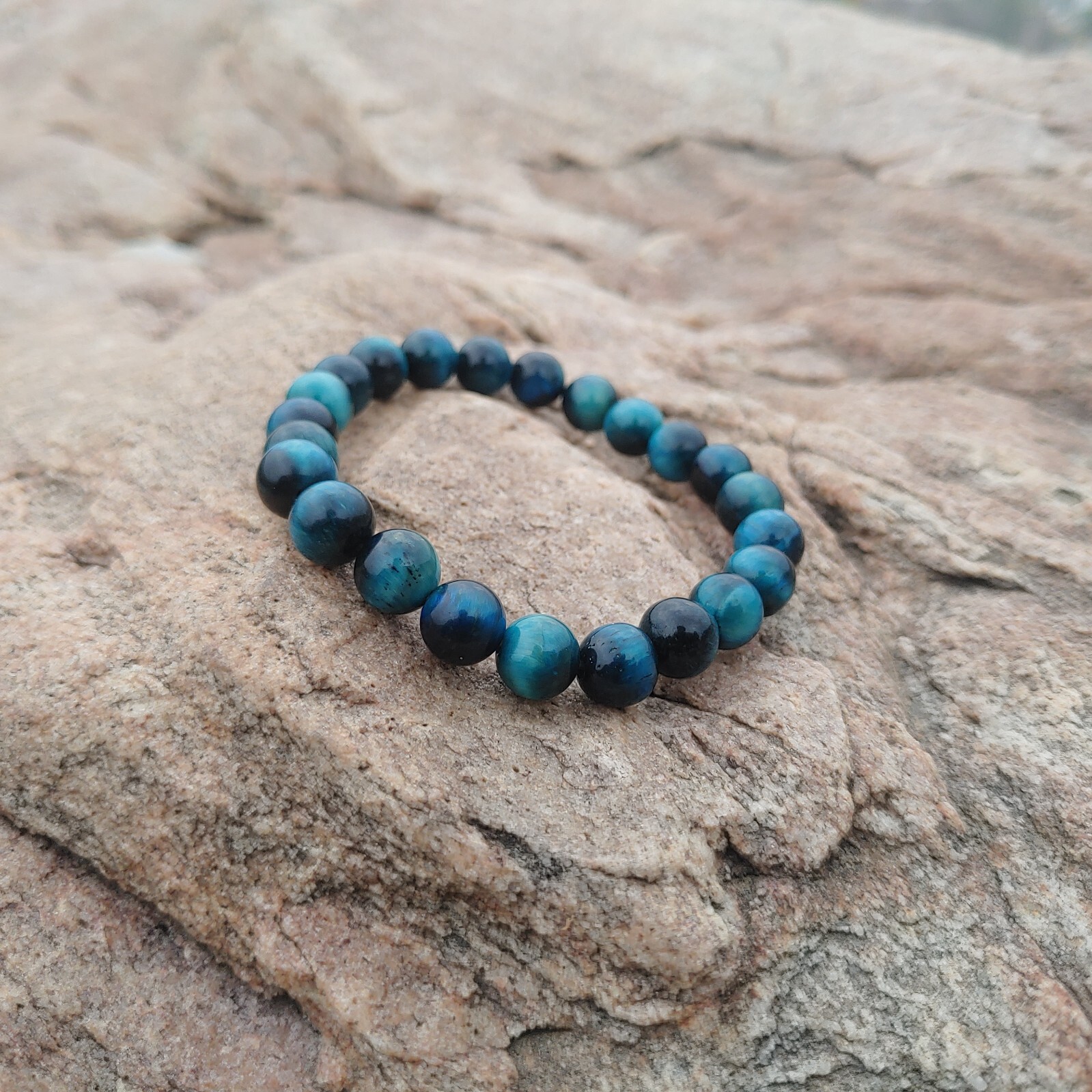 Natural Blue Tiger’s Eye Bracelet – Focus & Protection Crystal Healing Jewelry