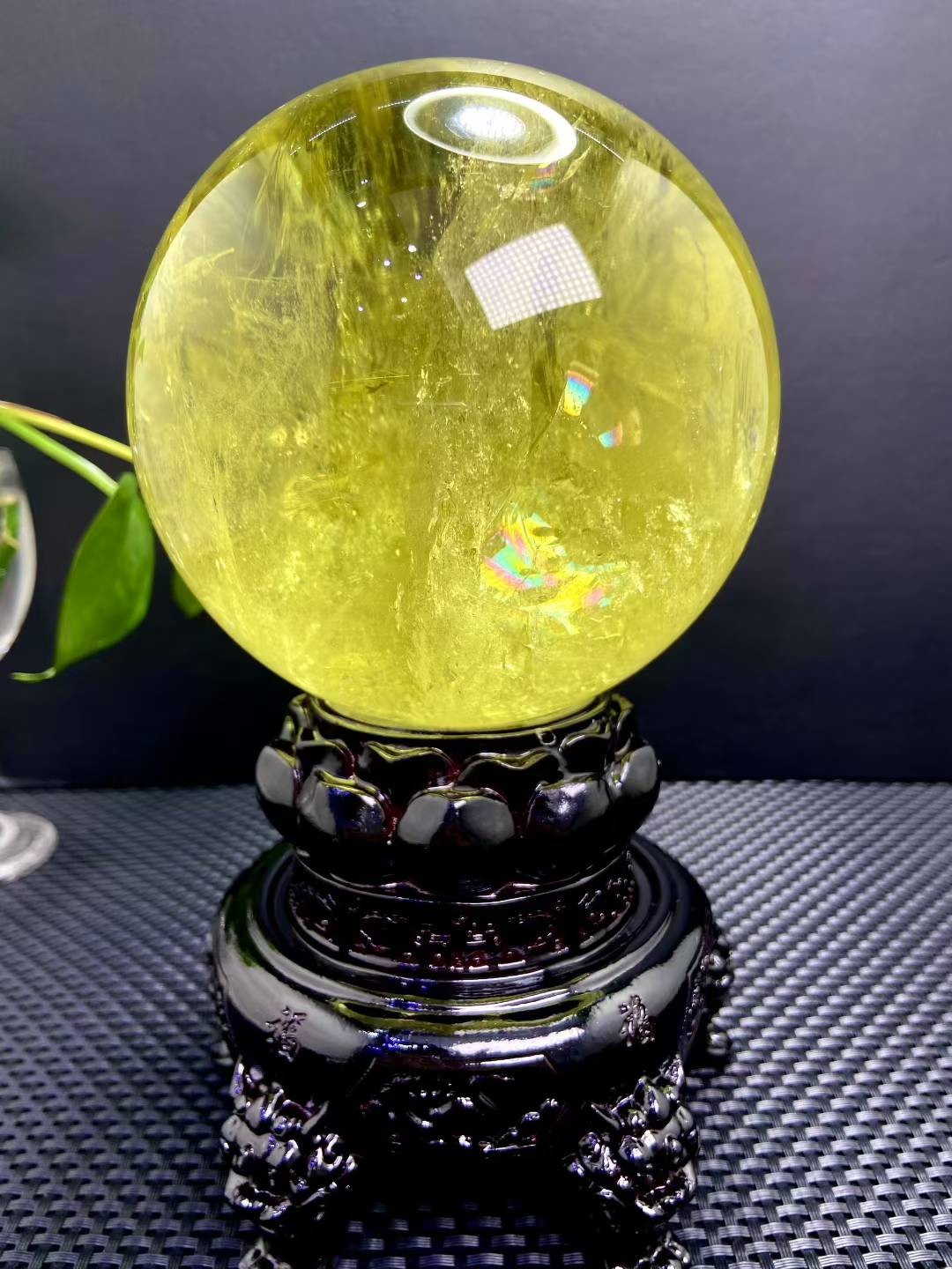4.5LB Natural Citrine Quartz Sphere Crystal Ball Energy Reiki Healing Gem 115mm