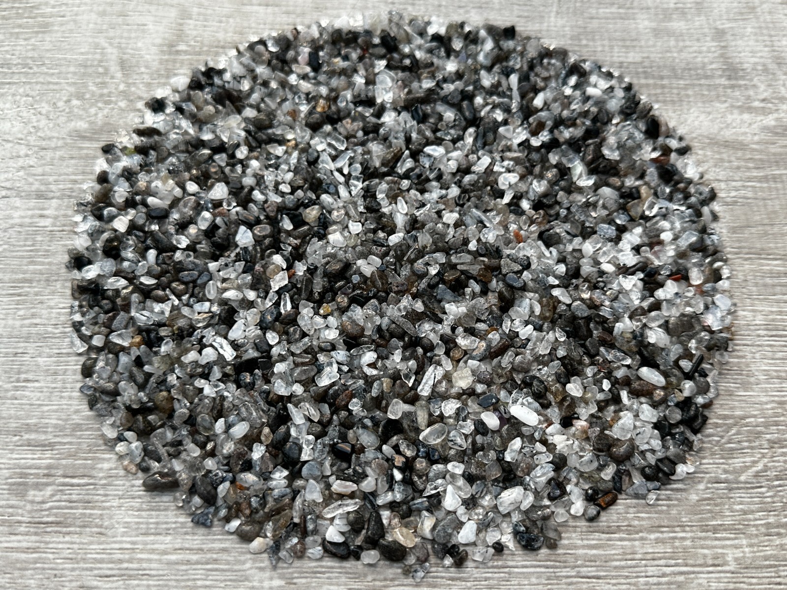 Grade A++ Black Tourmaline with Quartz Semi Tumbled Gemstone Mini Chips 3-5 mm