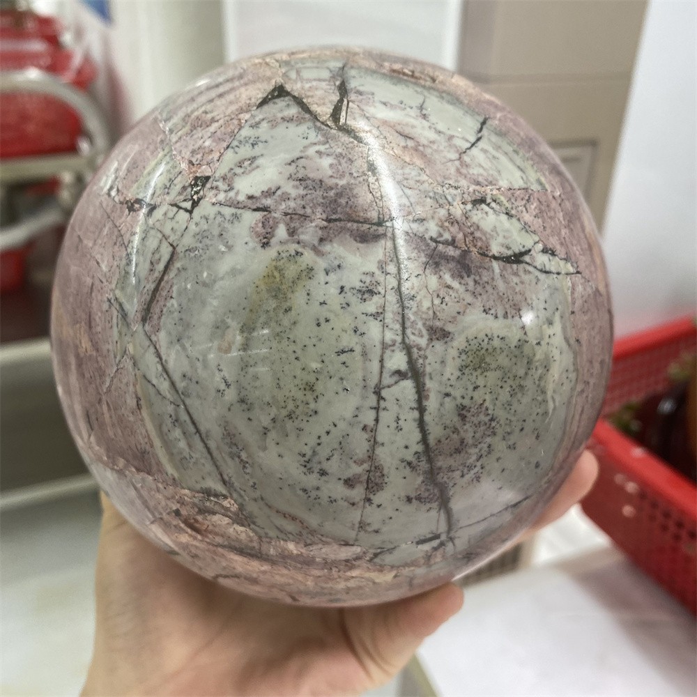 7LB 4.8″Natural A+++Picture Jasper Sphere Crystal Reiki Ball Heal Polished Decor