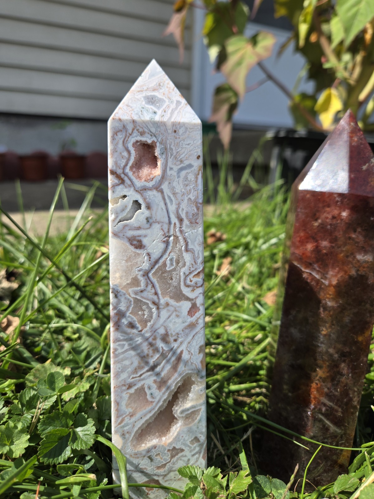 healing crytals towers, natural quartz, Moss Agate , Stones, bulk or individual.