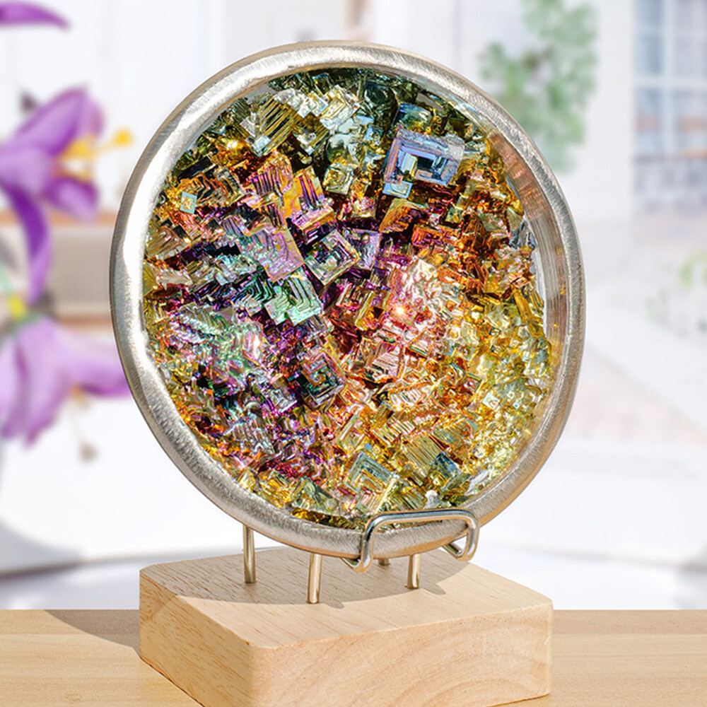Rainbow Bismuth Ore Bowl Quartz Crystal Geode Mineral Specimen Reiki Healing 1PC