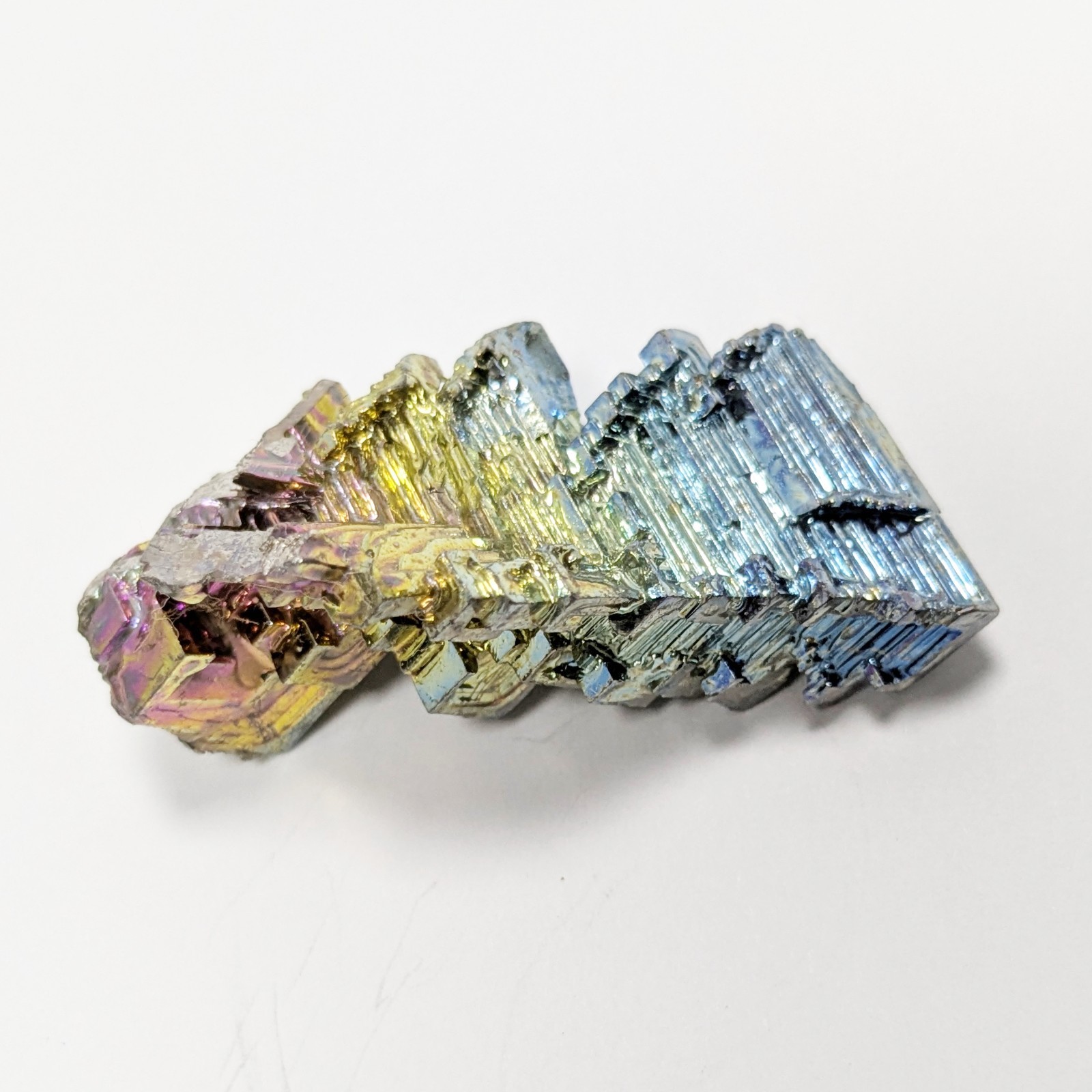 Bismuth rainbow iridescent crystal cluster mineral specimen 27 grams 44mm long