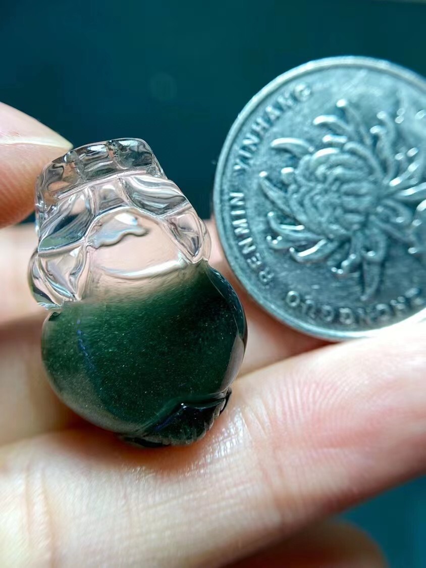 AAAAA Natural Green Phantom Quart Crystal Pendant Sphere Necklace