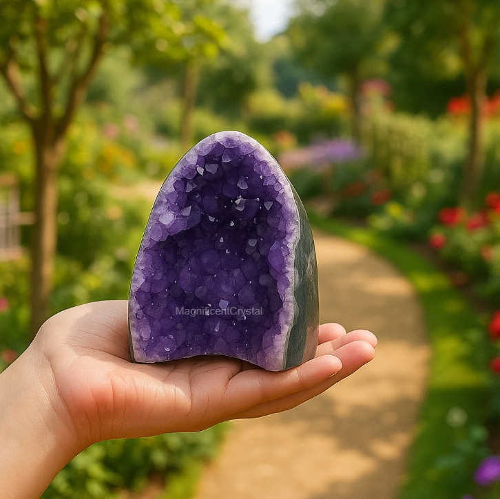 Rare Amethyst Geode Cluster Purple Quartz Crystal Healing Reiki Art Decor Gift