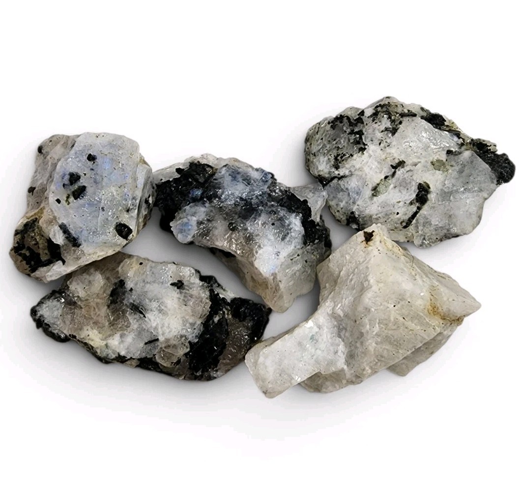 White Moonstone Rough Pieces India 120.4 grams