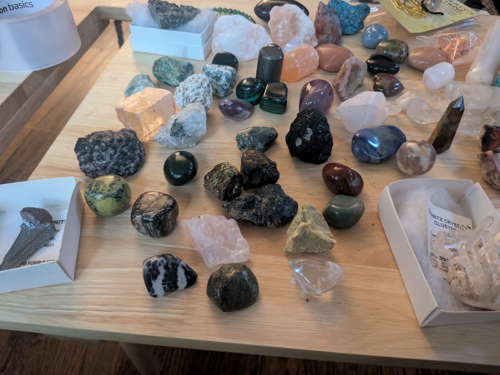 Mixed Mineral & Crystal Lot w/ Tumbled Stones, Points, Clusters