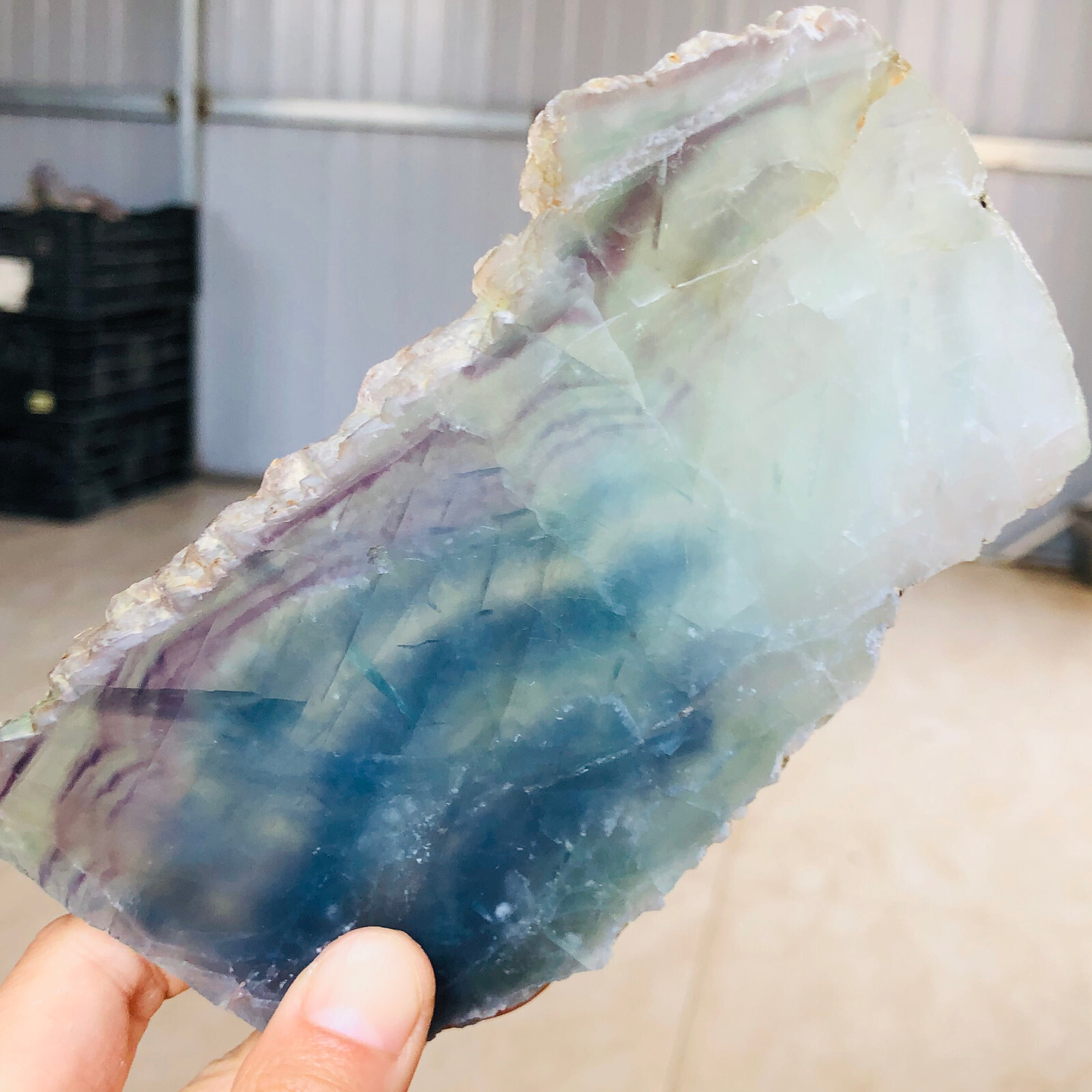 339g Natural colorful rainbow fluorite sections Mineral specimens Ornament S362