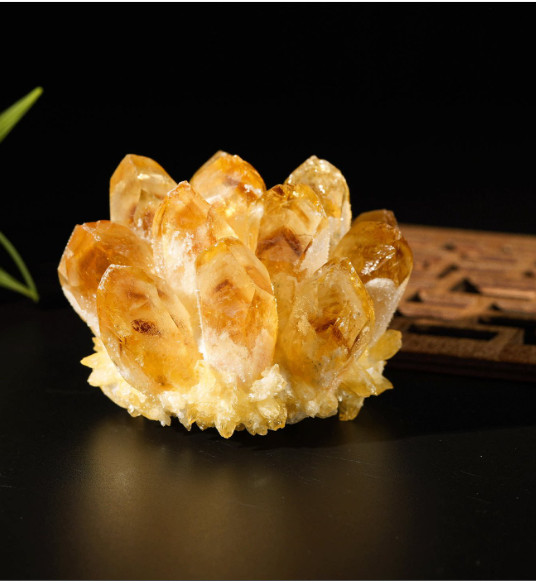 2026Rare 300g Natural Citrine Crystal Cluster Raw Healing Energy Home Decor Gift