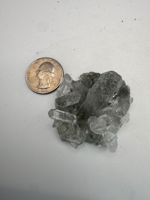 4876 Himalayan Quartz Cluster with Excellent Clarity and Points, w/ Chlorite 31g