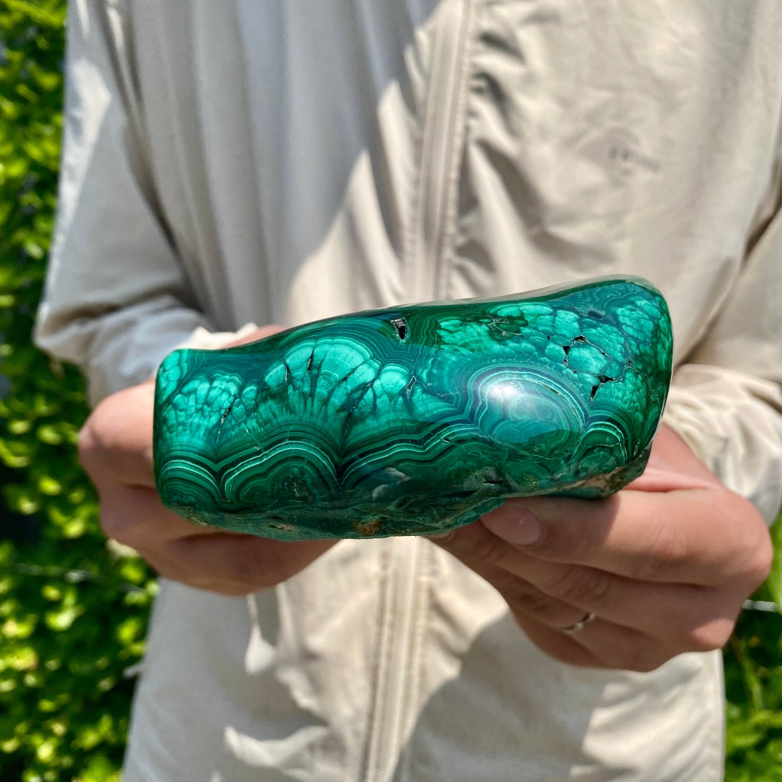 2.42LB Natural glossy Malachite transparent cluster rough mineral sample