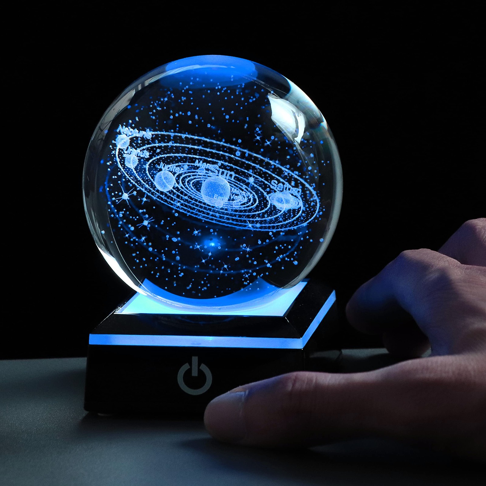 3d Solar System Model 3.15×3.15×3.15inches, 3D solar system with black base