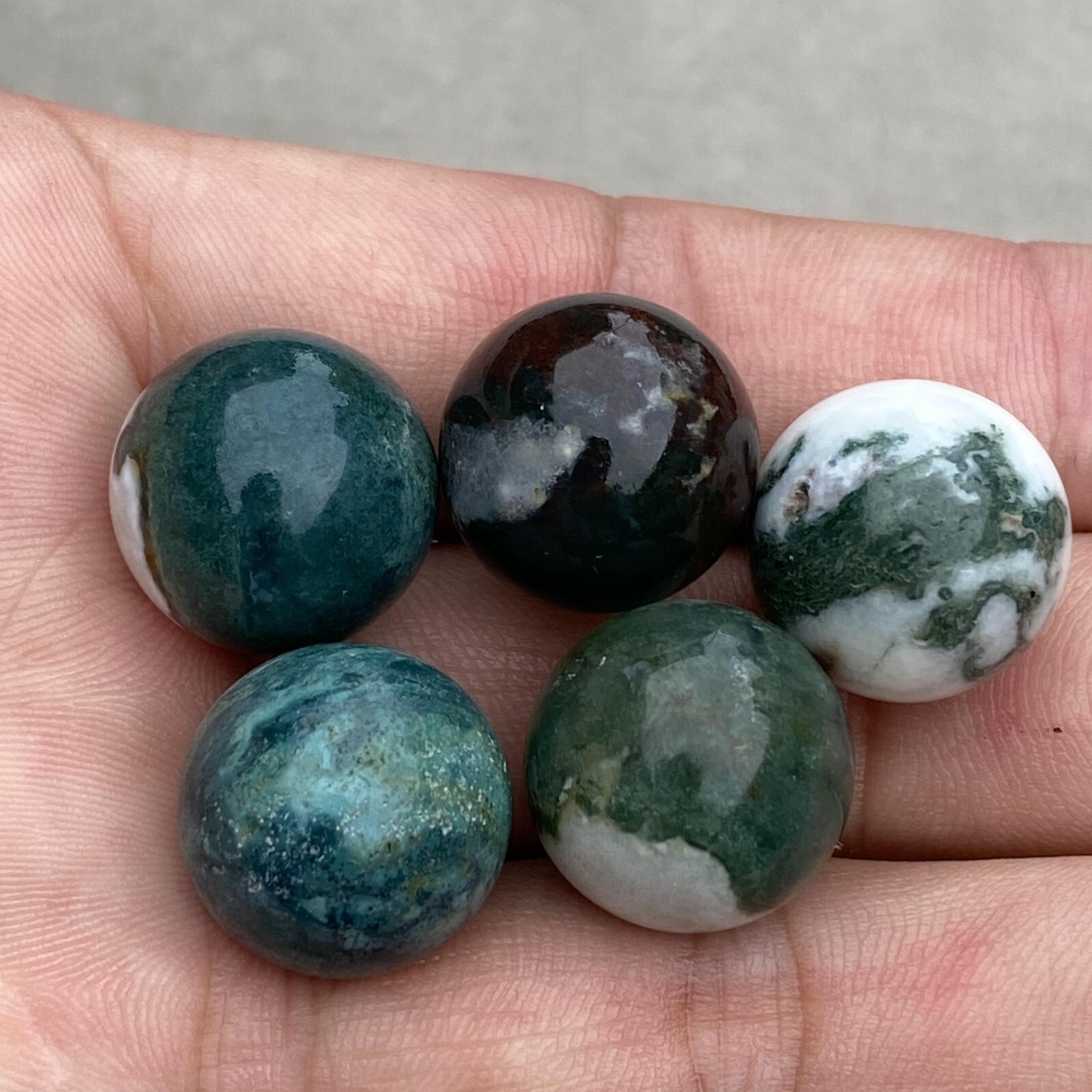 20pcs Wholesale Natural Aquatic agate Ball Quartz Crystal 15mm Sphere+box Reiki